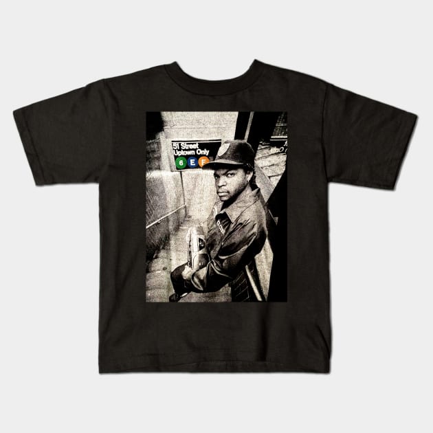 Ice cube old pose Kids T-Shirt by BLACKLEAF